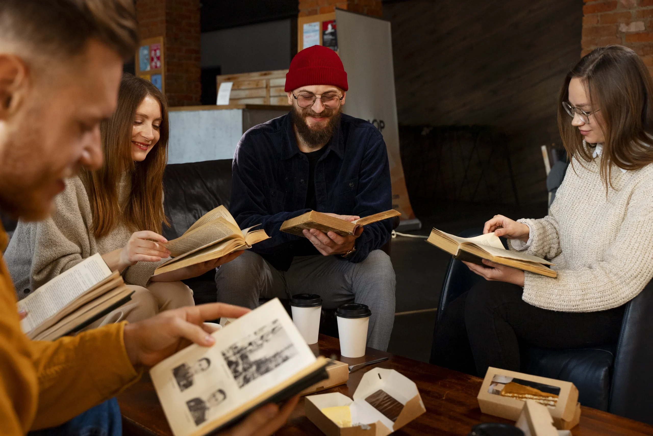 side-view-people-holding-books